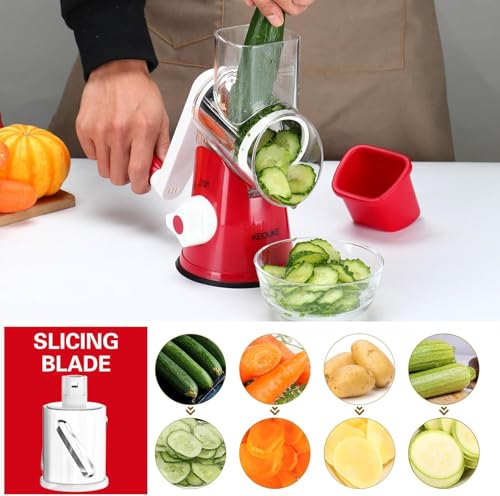 Cambom Rotary Cheese Grater Hand Crank Cheese Shredder for Fresh Cheese
