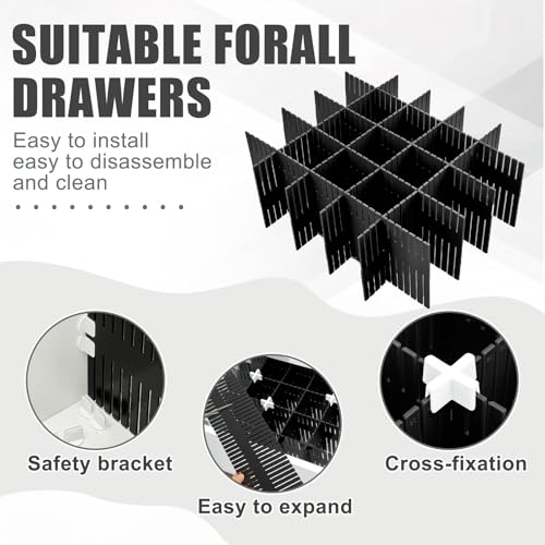 15 Pcs 5.12 Tall Drawer Divider Adjustable Drawer Organizer (15 Count)