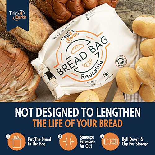 Reusable Organic Cotton Bread Bag for Homemade Loaves Large (Large - 2 Units)