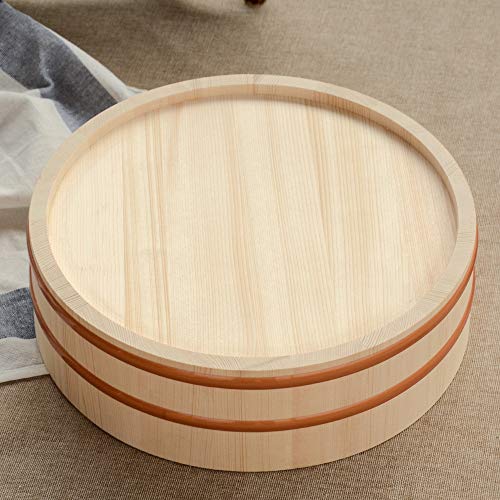 14.2" Wooden Sushi Rice Bowl Hangiri Sushi Oke Rice Mixing Tub (14.2"x3.6")