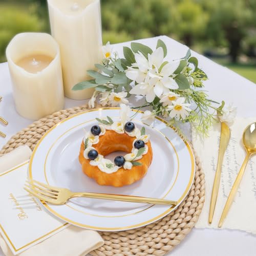 100PCS Gold Plastic Plates (Gold / 100 PCS)