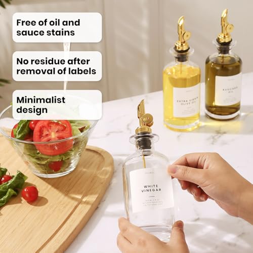 Premium Olive Oil Dispenser Bottles for Kitchen with Pourer (350ml, Set of 2 Bottles / Gold)