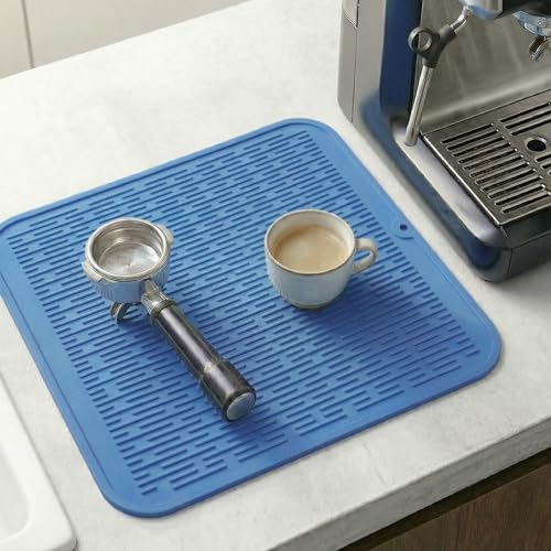 Silicone Dish Drying Mat for Multiple Usage (Lichen Blue / 18"L x 16"W)