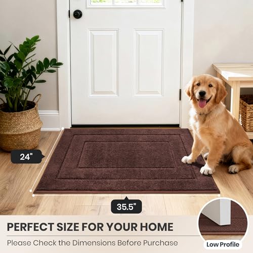 Dirt Trapping Door Mat Indoor Entrance (Brown / 24" X 35.5" (Rectangular))