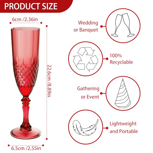 24 Pack Plastic Champagne Flutes (24 Count)