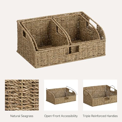 Seagrass Storage Baskets (Natural(Seagrass) / 17"L x 11"W x 7½"H + 2x 7½"L x 9½"W x 6¾"H)