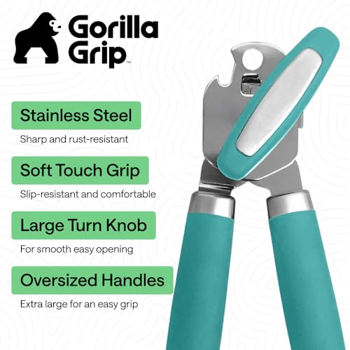 Upgraded Model Stainless Steel Manual Can Opener (Turquoise)