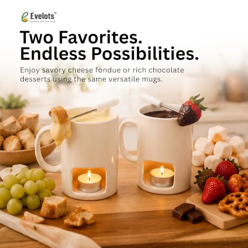 4 Pack Ceramic Fondue Cheese Mugs (White / 4 Pack)
