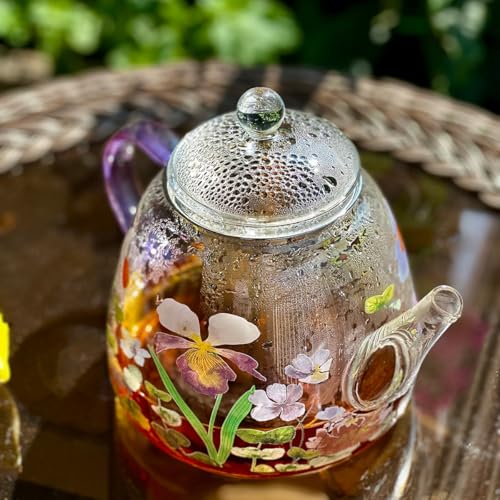 Heat Resistant Glass Teapot with Infuser (Chamomile)