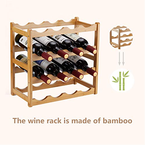 Bamboo Wine Rack (4 Tier Natural)