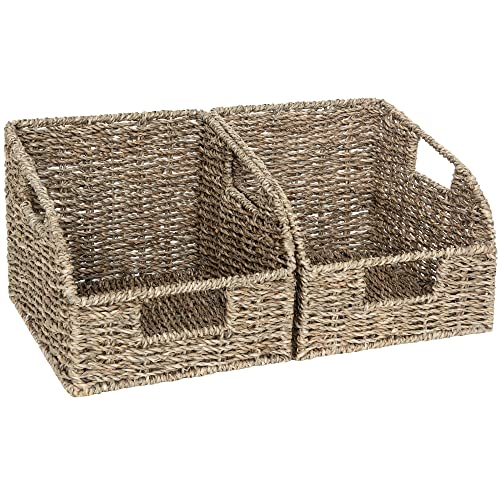 Seagrass Storage Baskets (Natural(Seagrass) / 2x 8½"L x 10"W x 7½"H)