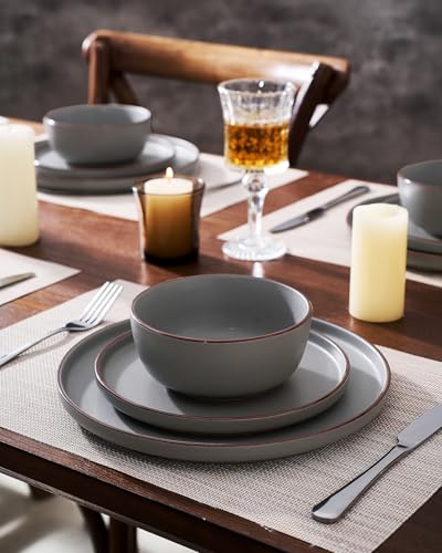 Mercury 18 Piece Stoneware Dinnerware Set (Dark Gray / Service for 6 (Standard Dinner Set))