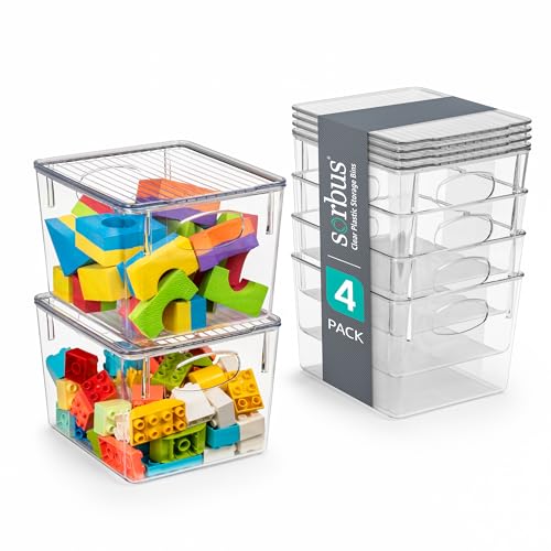 Clear Toy Storage Bins with Lids (8 Count)