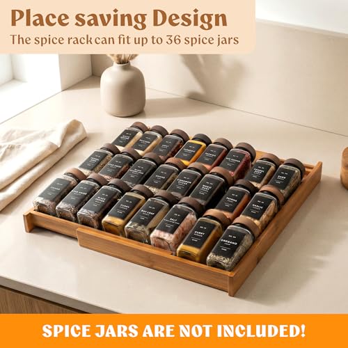 Carbonized Bamboo Spice Drawer Organizer (Carbonized Bamboo)