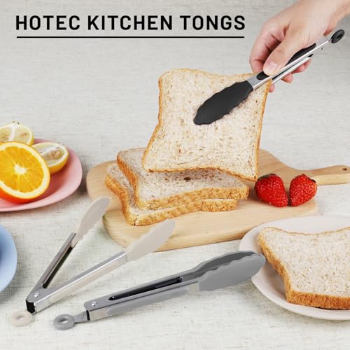 Small Silicone Kitchen Tongs 7 (Black Grey White Gradient)