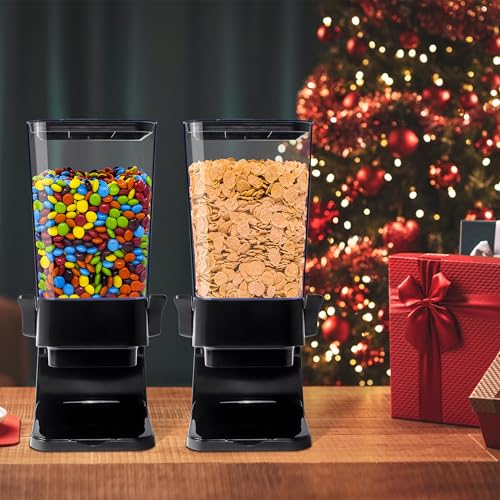Cereal Dispenser Countertop (5L, Black, 2Pc / 5L)