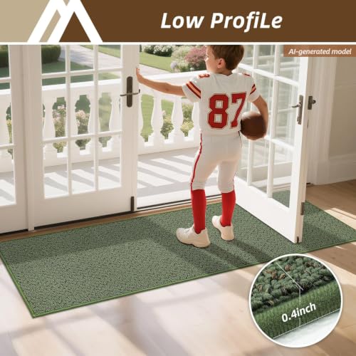 Hallway Runner Rugs Non (Green / 2'7"x10')