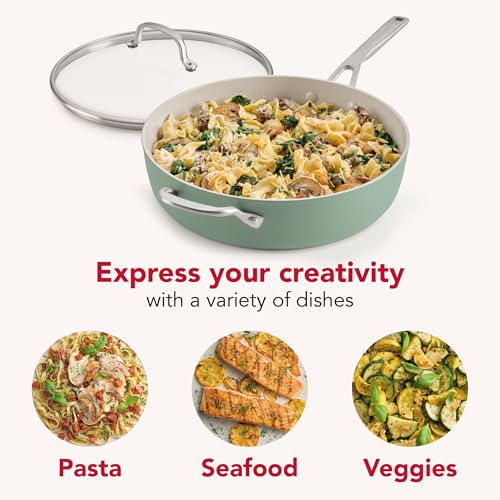 Hard Anodized Non Stick Ceramic Frying Pan 5 (Cardamom / 5 Quart)