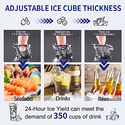 Commercial Ice Maker Machine 120Lbs (Clear Ice Cubes - 120LBS/24H)
