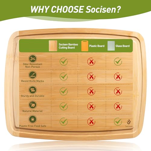 Bamboo Cutting Board Set Non Slip Feet Over Sink Brides Her Wedding Day Bridal Shower Engaged Engagement Hostess Couple Newly Wed House Christmas Married Future Mrs fiancee Unique Cool Gifts (2-Piece / Two-Tone Bamboo)