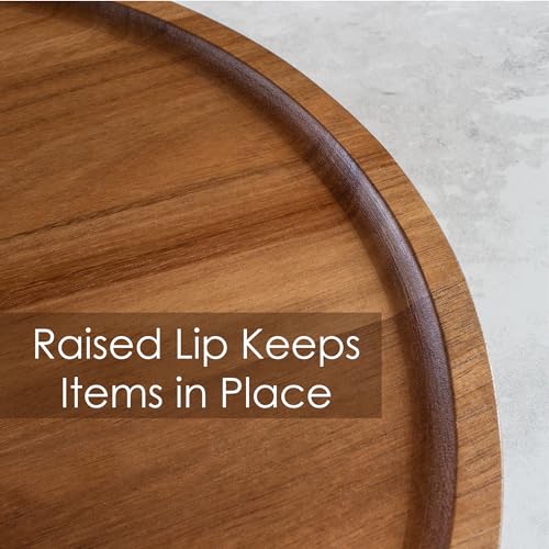 Acacia Wood Lazy Susan Organizer Kitchen Turntable for Cabinet (13.75" Lazy Susan)