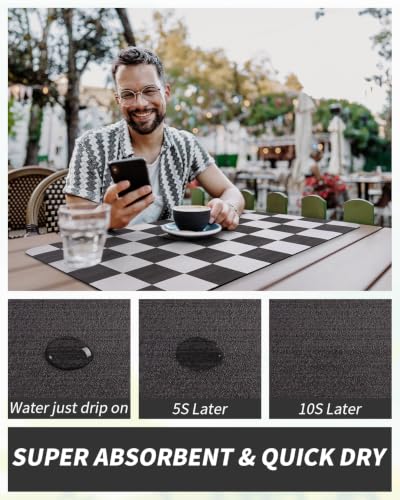 Dish Drying Mat for Kitchen Counter (Buffalo Black / 12"x19")
