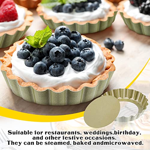32 Pcs 4 Inch Tart Pans Nonstick (Gold / 4 Inch)