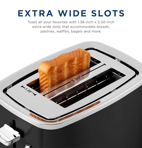 2 Slice Black Stainless Steel Toaster (2-Slice / Black)
