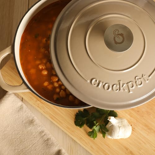 Artisan 5 Quart Enameled Cast Iron Dutch Oven Pot with Lid (Gradient Taupe / 5-Quart)