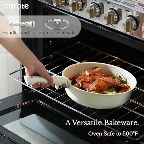 19pcs Pots and Pans Set Non Stick (Cream White / 19 Piece)