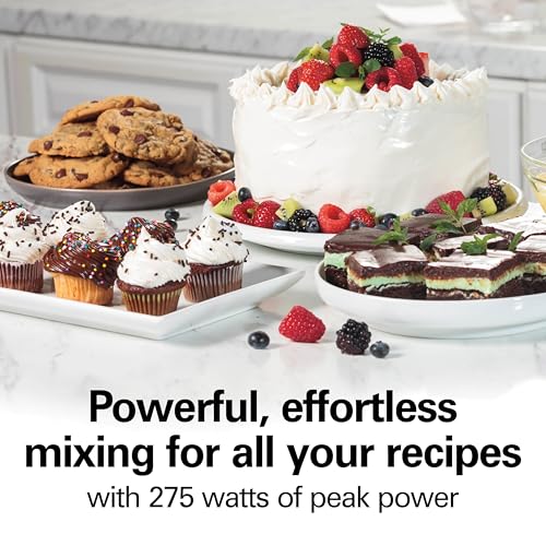 6 Speed Electric Hand Mixer With Easy Clean Beaters (White / Powerful 275 Watt Motor)