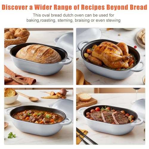 5 QT Enameled Cast Iron Sourdough Bread Oven (Light Gray / 5 QT)