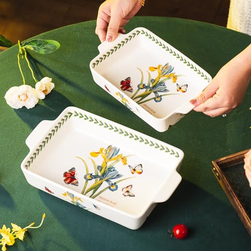 ONCCI In Glaze Ceramic Baking Dish Set of 2 (Iris)