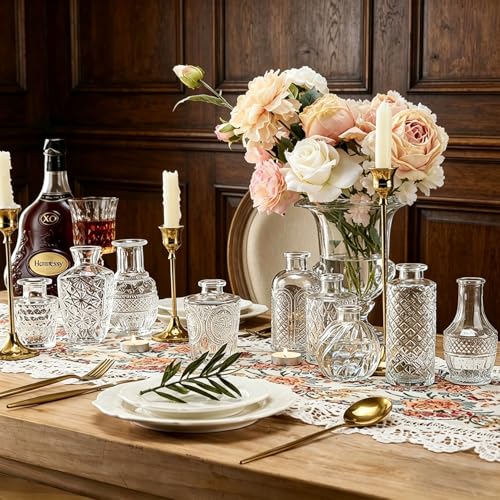 Glass Bud Vase Set of 33 Pcs Small Minimalist Vases for Flowers (Clear)