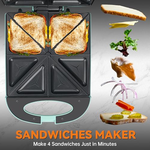 Baker’s Friend Breakfast Sandwich Maker (Sandwich Maker (Aqua))