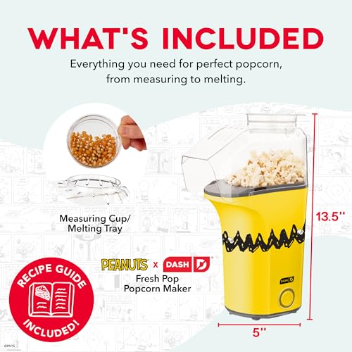 Peanuts x Dash Fresh Pop Popcorn Maker (Peanuts (Yellow & Black) / 16 cups)