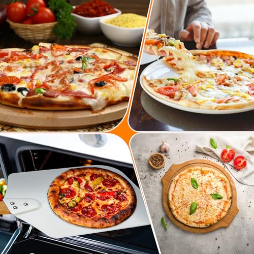 14-Inch x 16-Inch Aluminum Pizza Peel with Wooden Handle