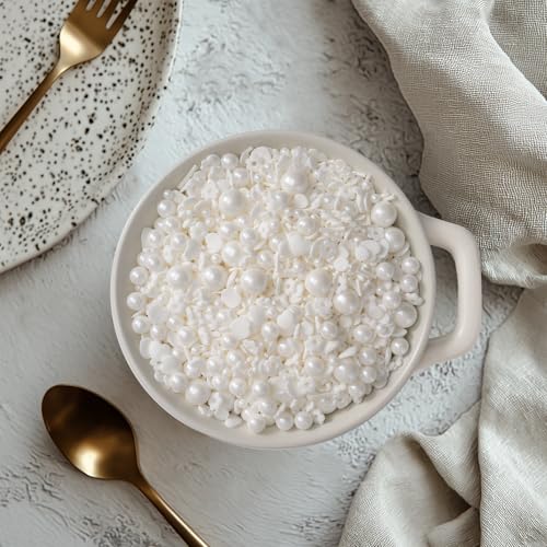 White Lovers Sprinkles for Cake Decorating 4.23ounce (4.23 Ounce)