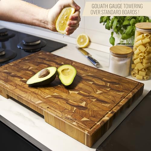 Teak Wood Cutting Board for Kitchen (Teak Wood / 19.7"L x 12.2"W)