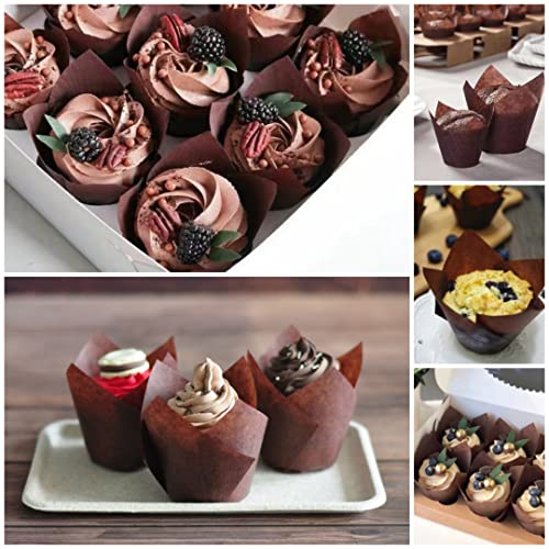 Large size Brown Tulip Baking Cups 2 (Brown)