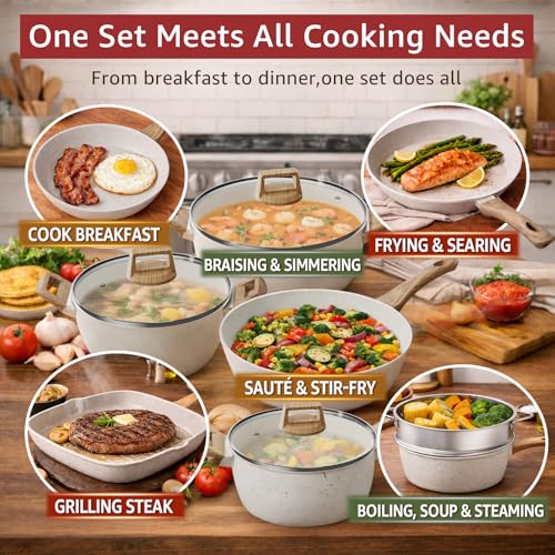 24Pcs Pots and Pans Set Non Stick