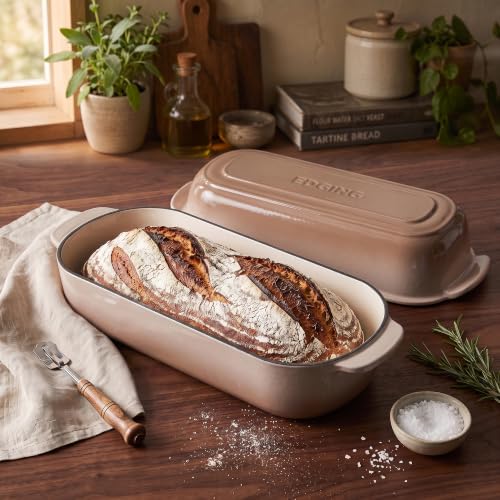 Enameled Cast Iron Loaf Pan with Lid (Mocha)