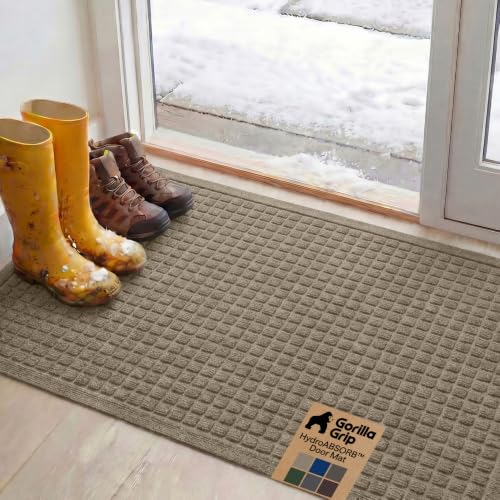 HydroABSORB Door Mat for Indoor Outdoor Use (Beige / 47" X 35")