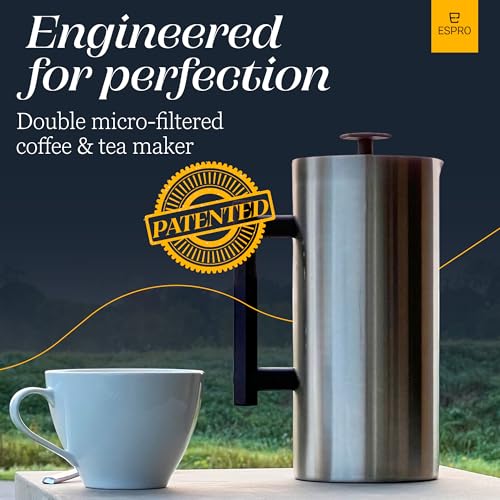 P6 32 Ounces French Press Coffee Maker (32 oz / Brushed Stainless Steel)