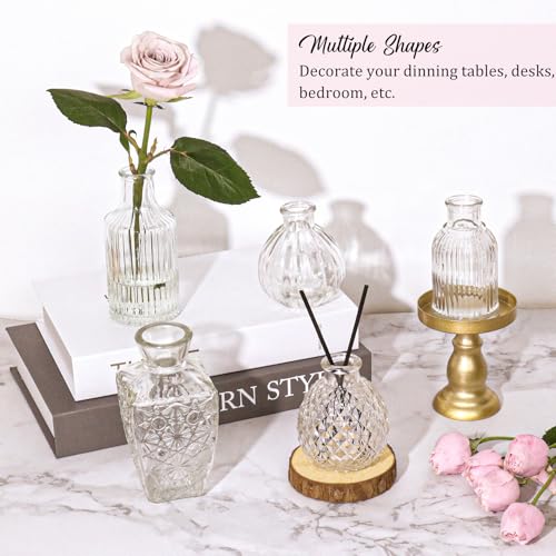 Set of 36 Glass Bud Vases Small Flower Vases for Centerpieces (Clear)