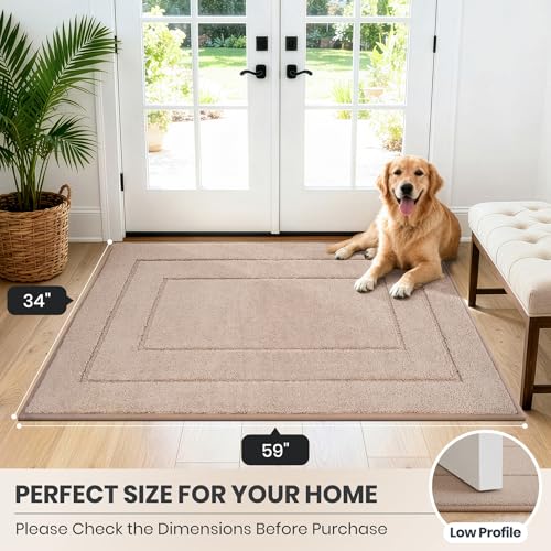 Dirt Trapping Door Mat Indoor Entrance (Beige / 34" X 59" (Rectangular))