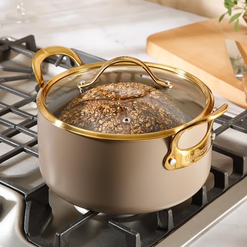 Two Time Oprah's Favorite Things Winner (Cappuccino Cream w/ Gold Handle / Dutch Oven w/ Lid (6-Quart))