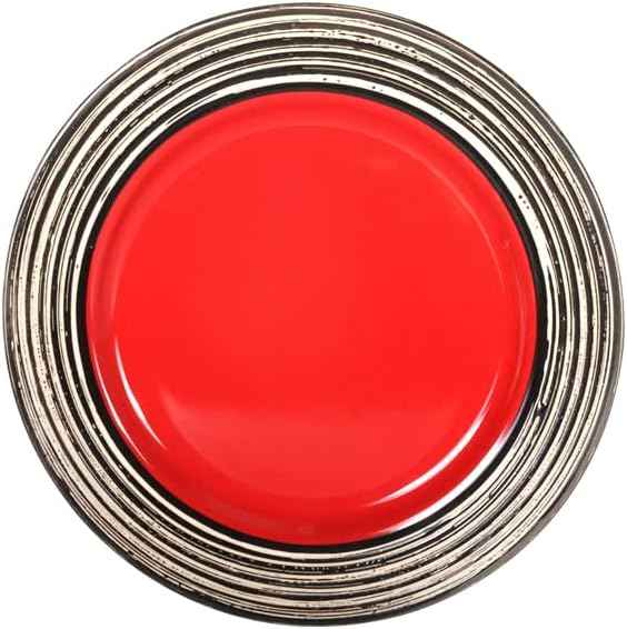 16 Piece Dinnerware Set, Ceramic Plates and Bowls Sets for 4, Microwave and Dishwasher Safe, Handcrafted Tree Bark Series Dish Set, Strawberry/Red