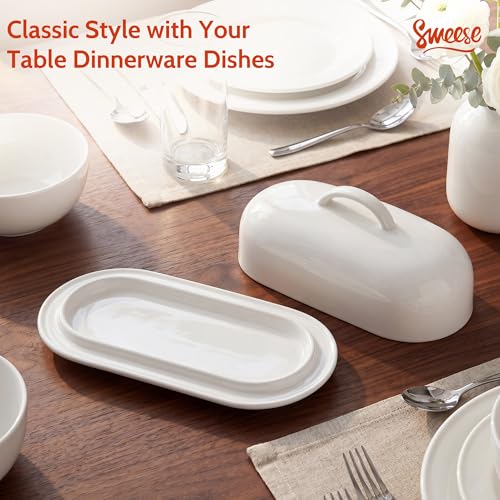 Ceramic Butter Dish with Lid (White)