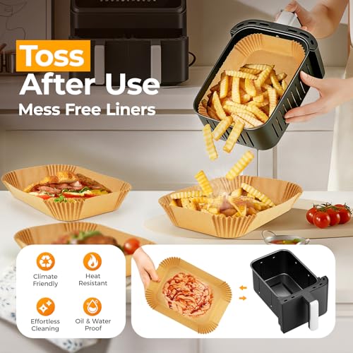 300Pcs Air Fryer Liners Disposable 8"x5.5" for Ninja & bella Slim (8" x 5.5")